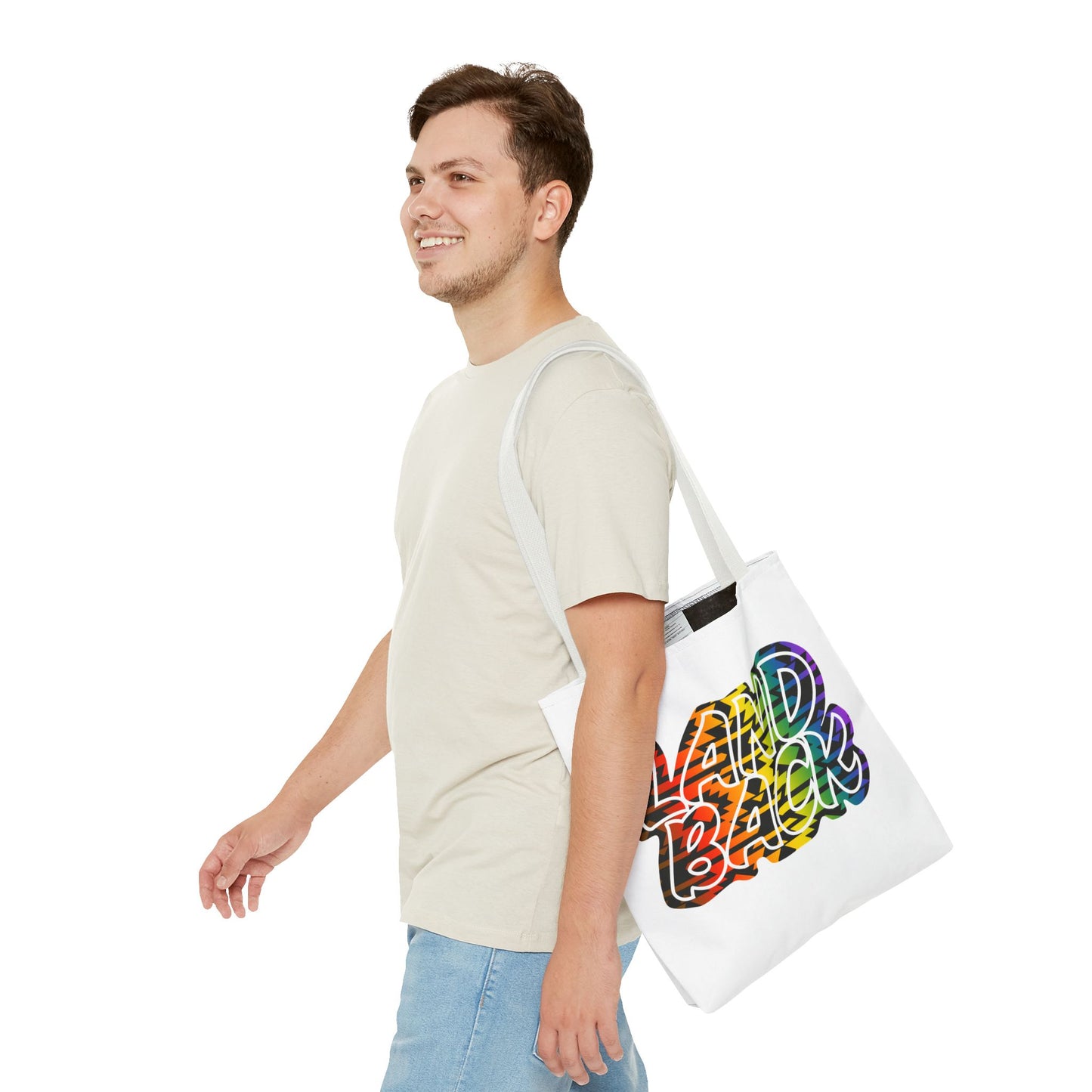 Land Back Motif Tote Bag