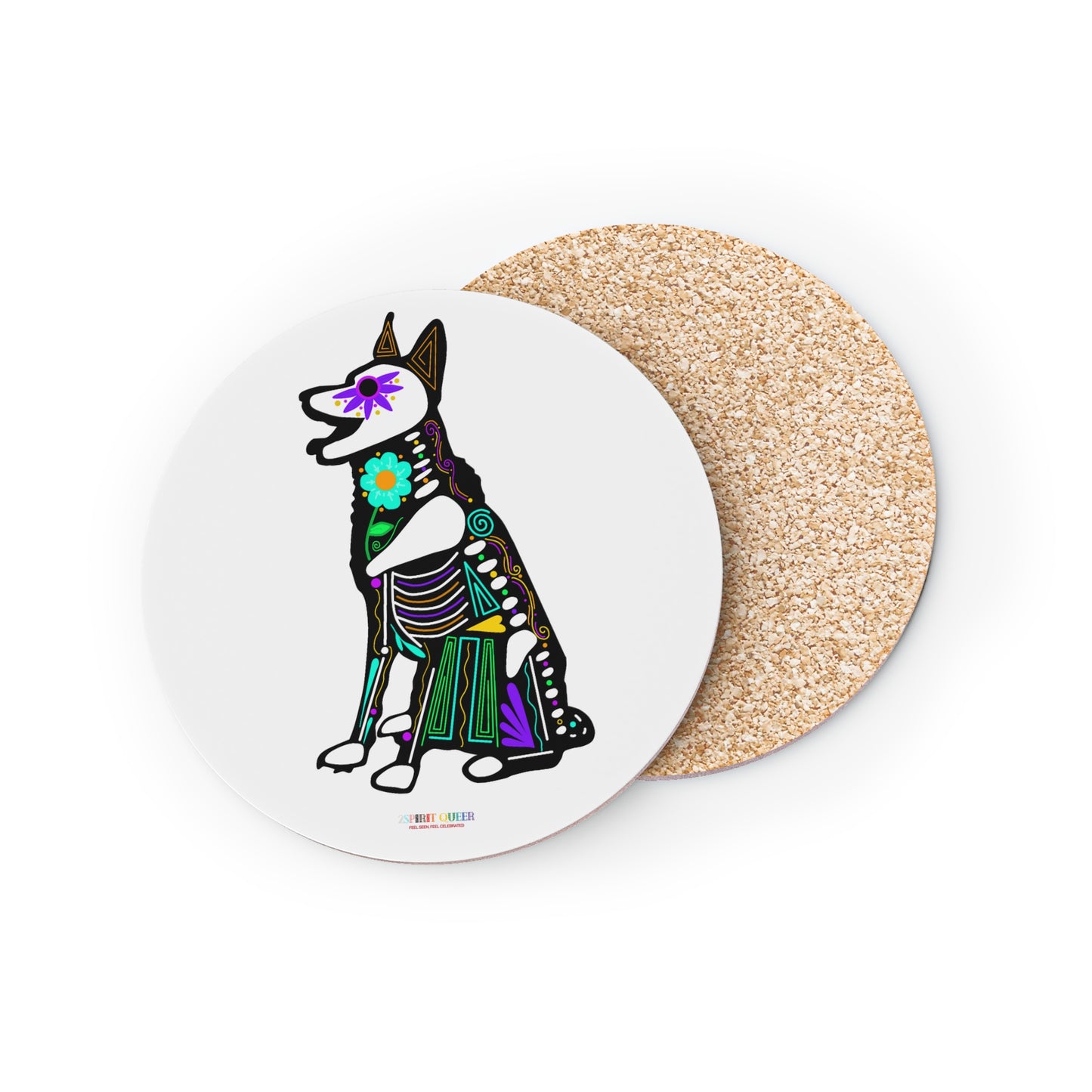Dia de los Muertos German Shepard Coasters
