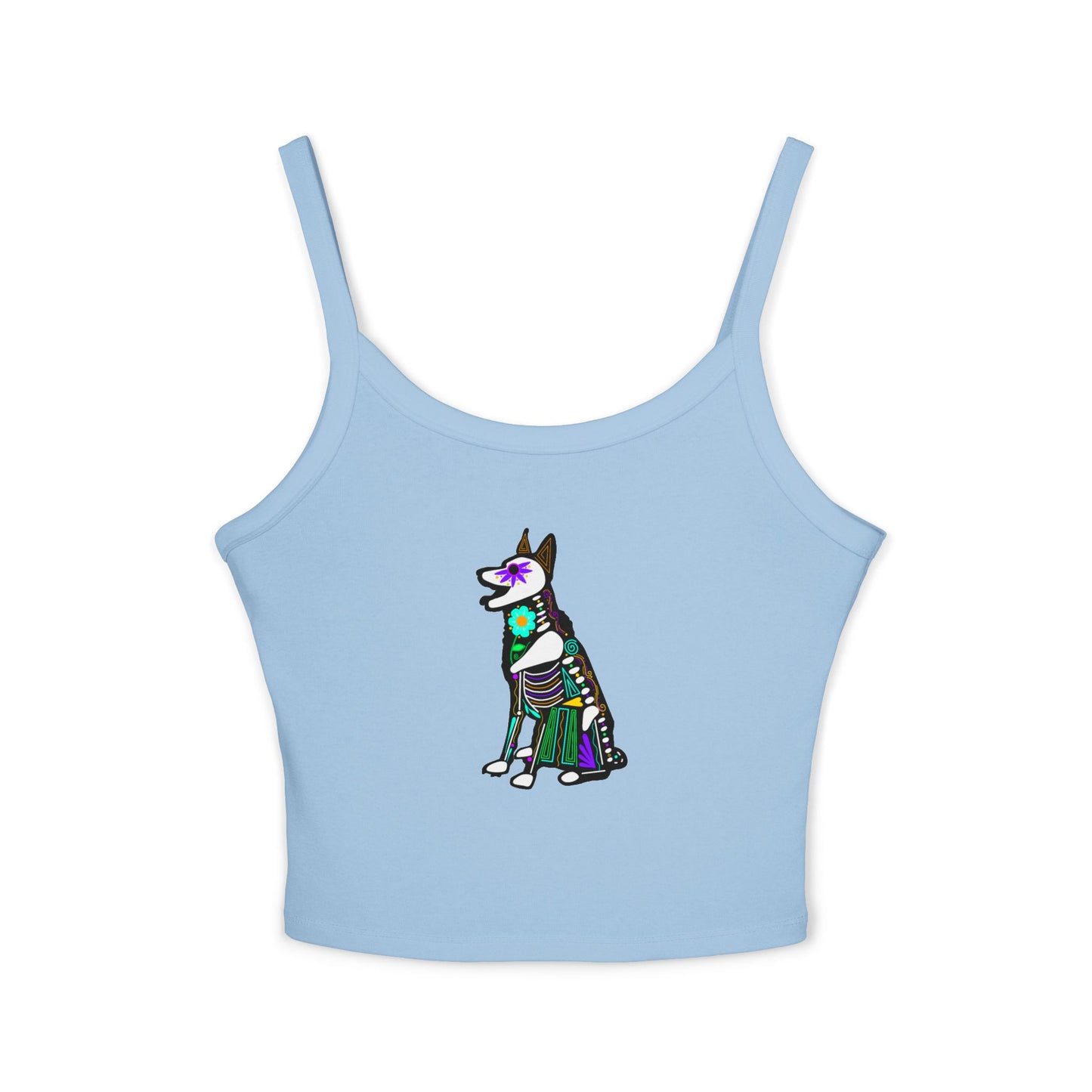 Dia de los Muertos German Shepard Spaghetti Strap Tank Top