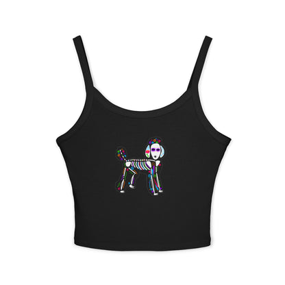 Dia de los Muertos Poodle Spaghetti Strap Tank Top
