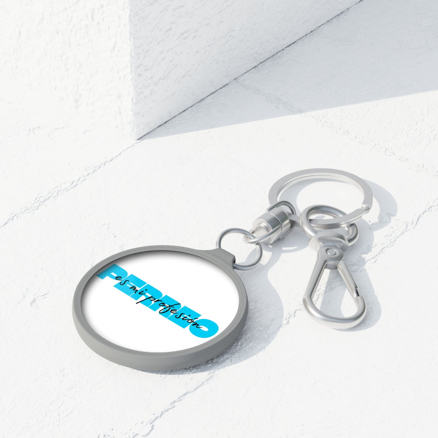 Perreo Es Mi Profesion Blue Keyring Tag