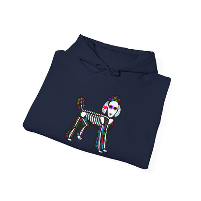 Dia de los Muertos Poodle Hooded Sweatshirt