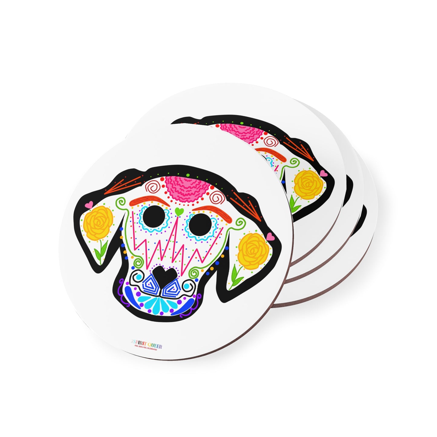 Dia de los Muertos Dog Head Coasters