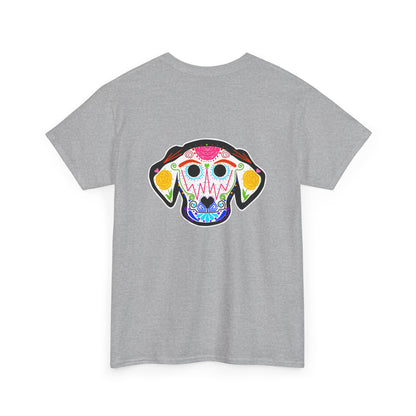 Dia de los Muertos Dog Head Unisex Heavy Cotton Tee