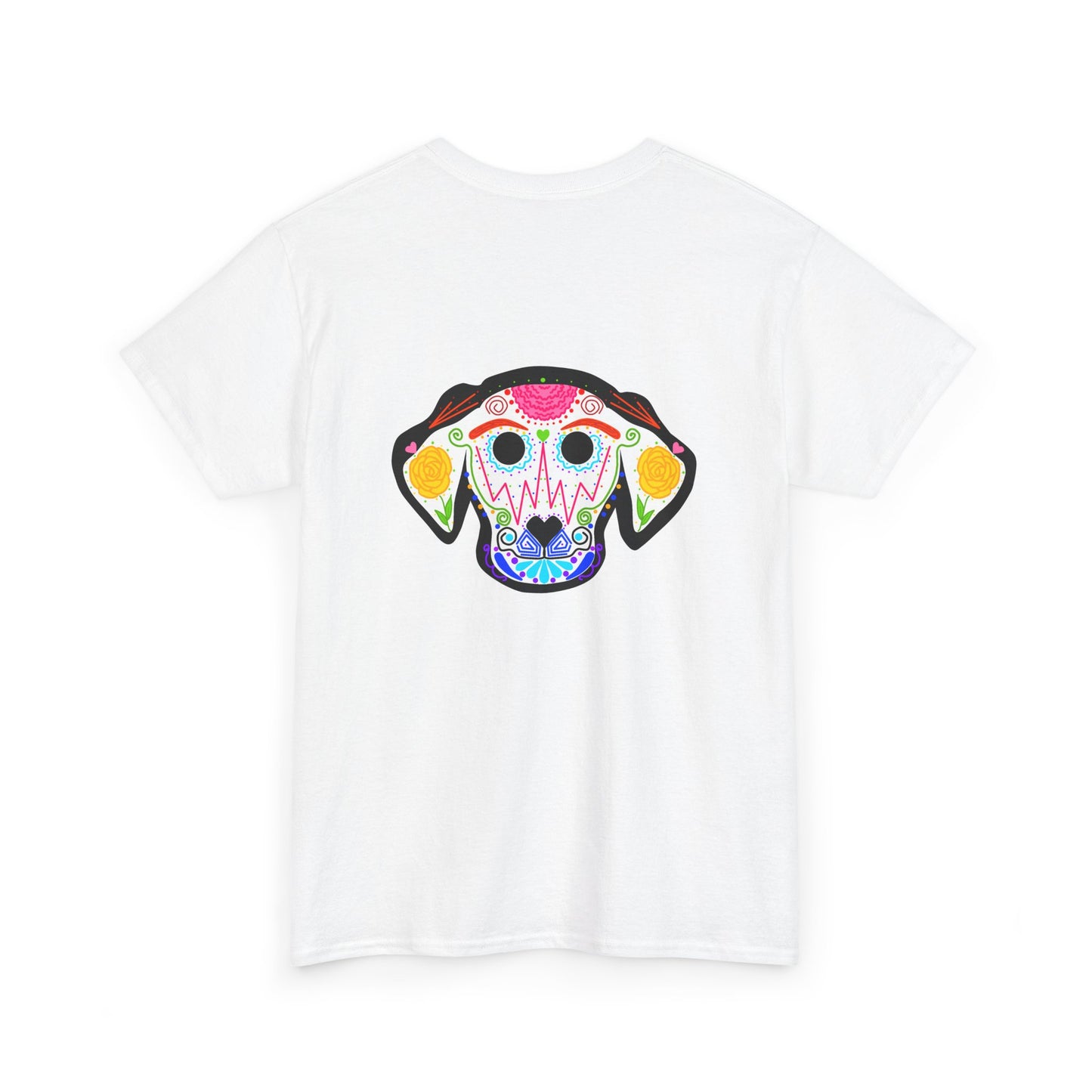 Dia de los Muertos Dog Head Unisex Heavy Cotton Tee