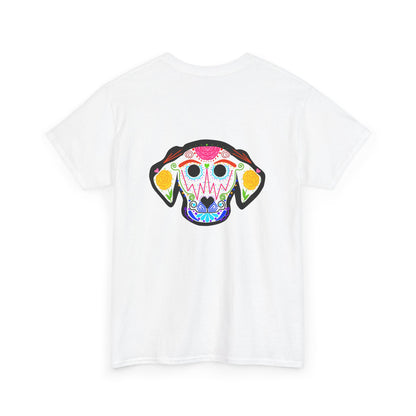 Dia de los Muertos Dog Head Unisex Heavy Cotton Tee