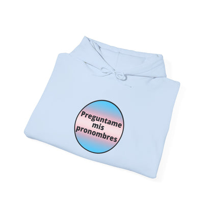 Preguntame mis Pronombres Trans Hooded Sweatshirt