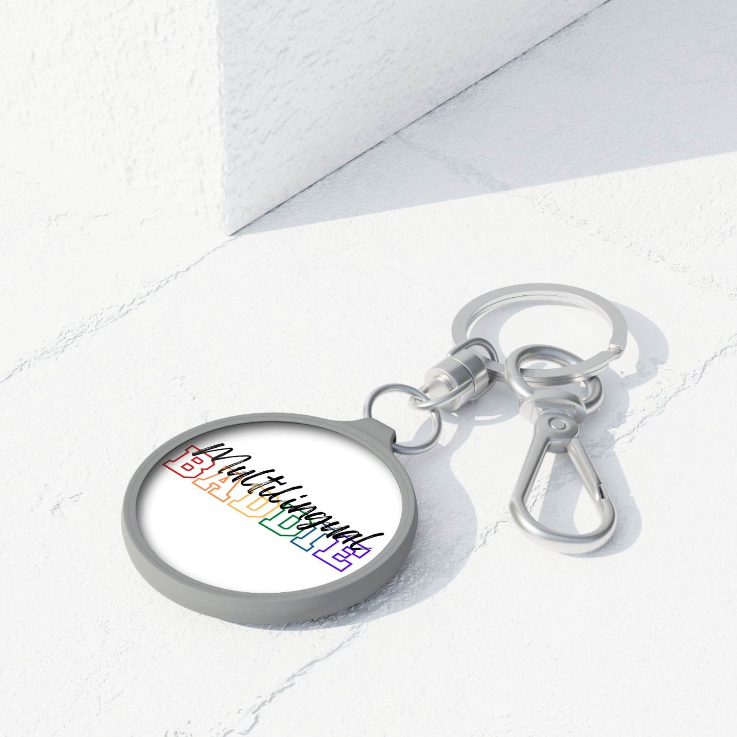Multilingual Baddie Keyring Tag