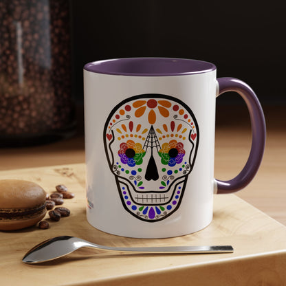 Queer Sugar Skull Accent Coffee Mug