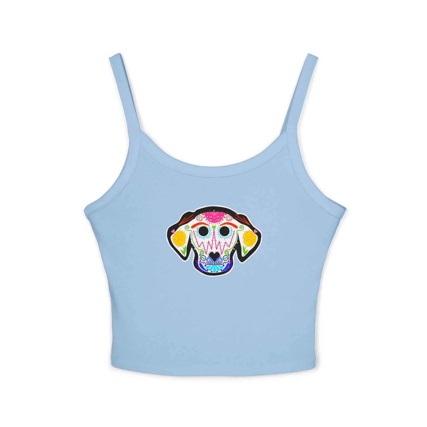 Dia de los Muertos Dog Spaghetti Strap Tank Top