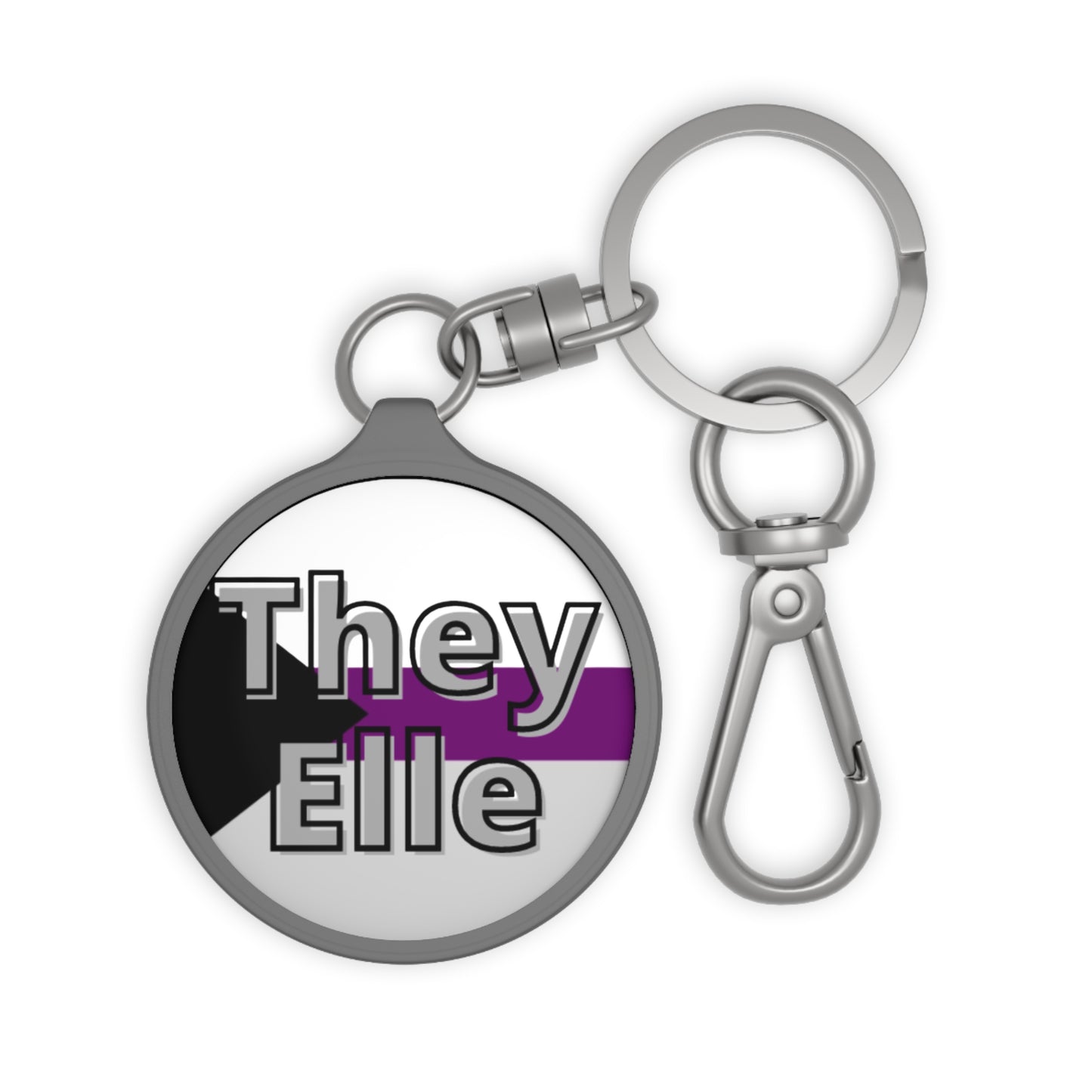 They/Elle Demi Keyring Tag