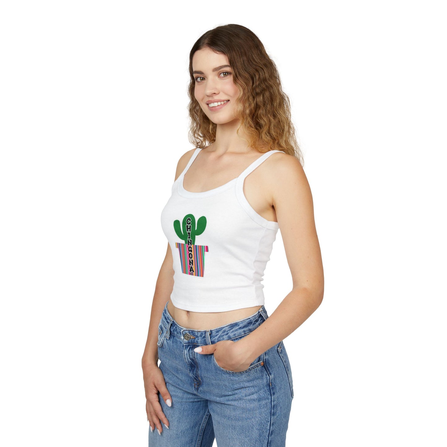 Chingona Cacti Spaghetti Strap Tank Top