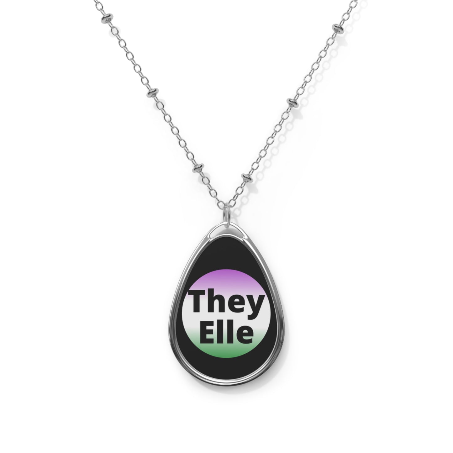 They / Elle Gender NonConforming Oval Necklace