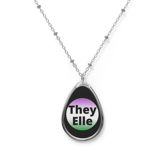 They / Elle Gender NonConforming Oval Necklace