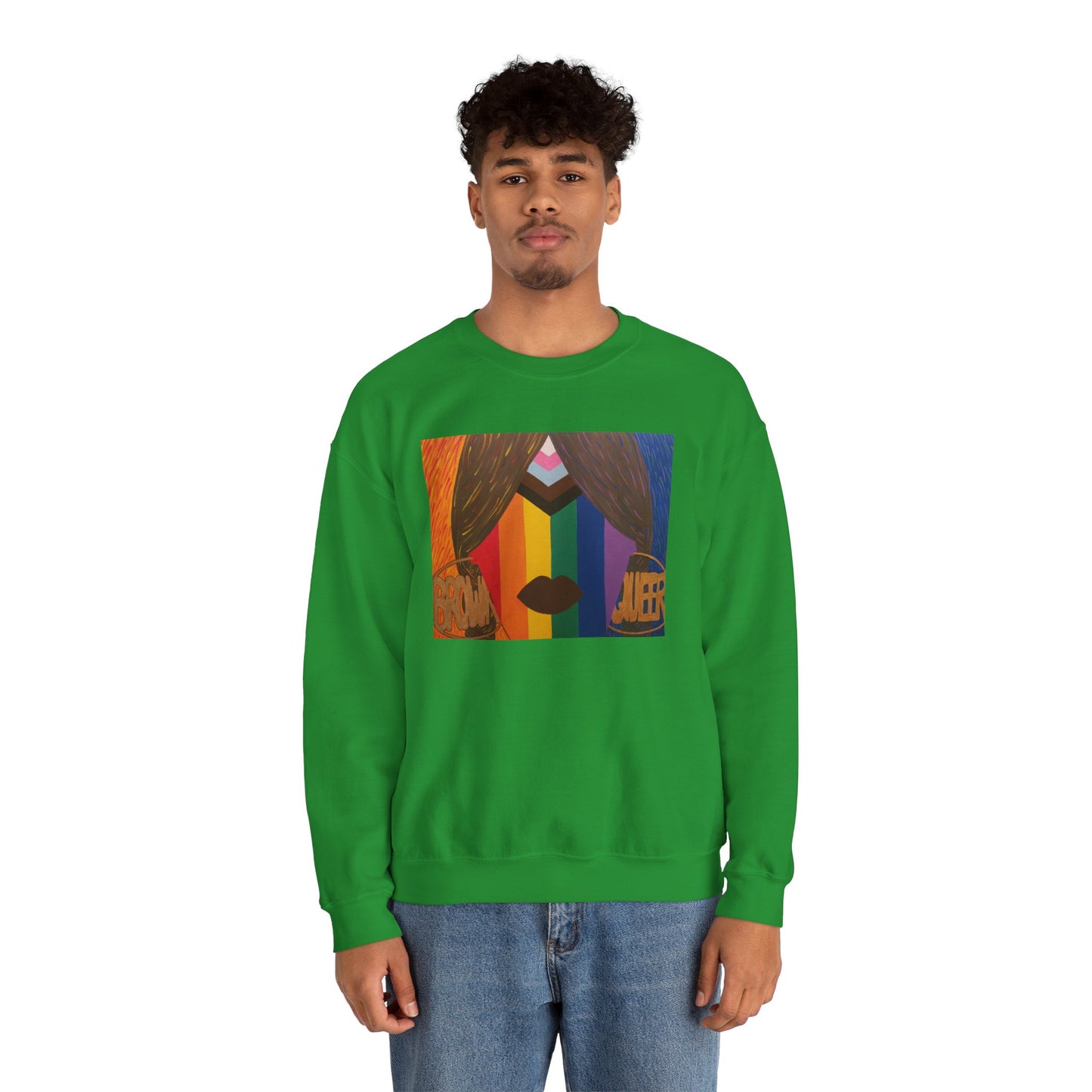 Brown and Queer Crewneck Sweatshirt