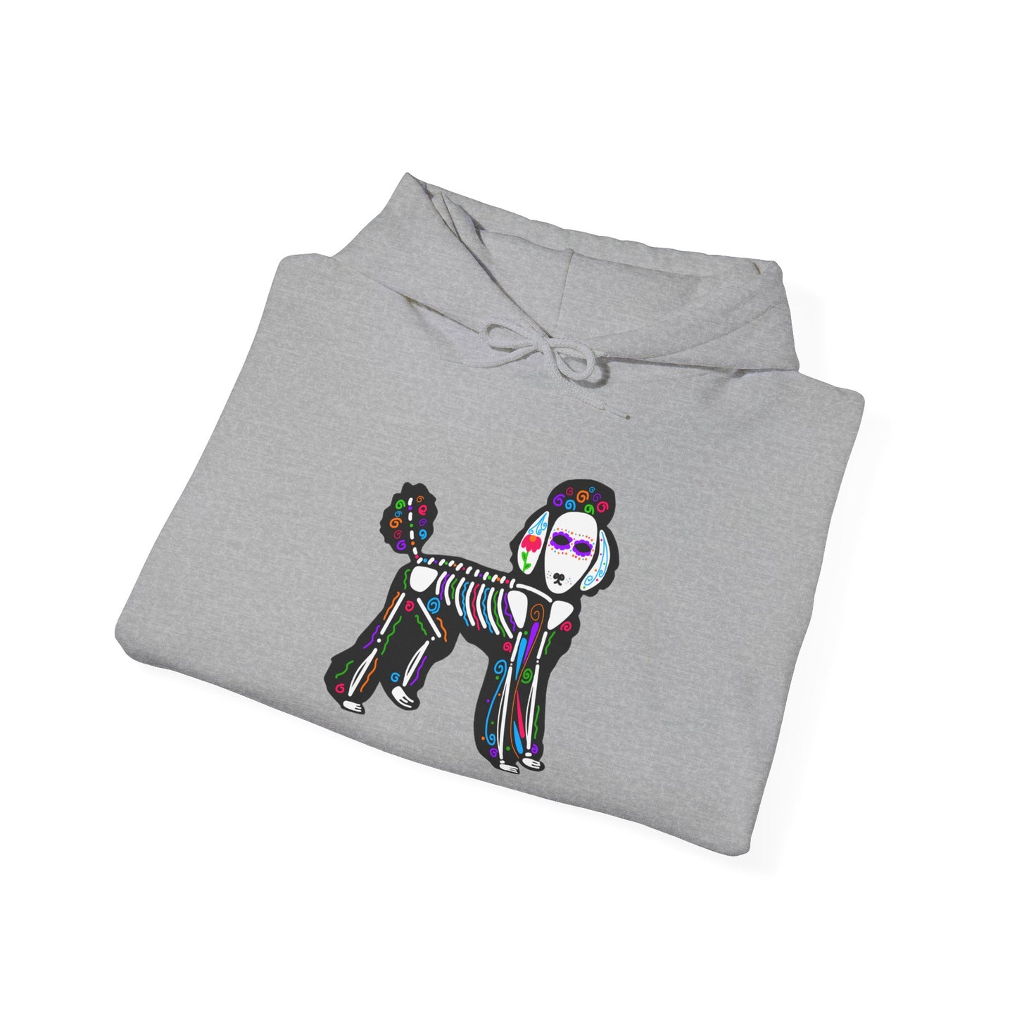 Dia de los Muertos Poodle Hooded Sweatshirt