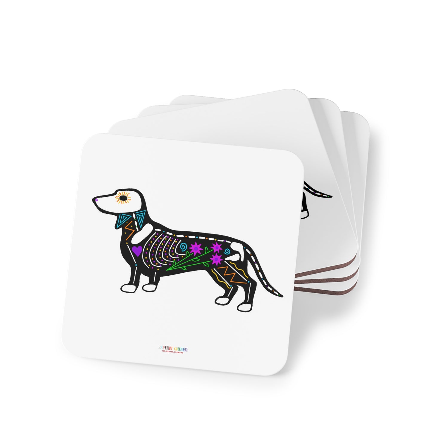 Dia de los Muertos Dachshaund Coasters