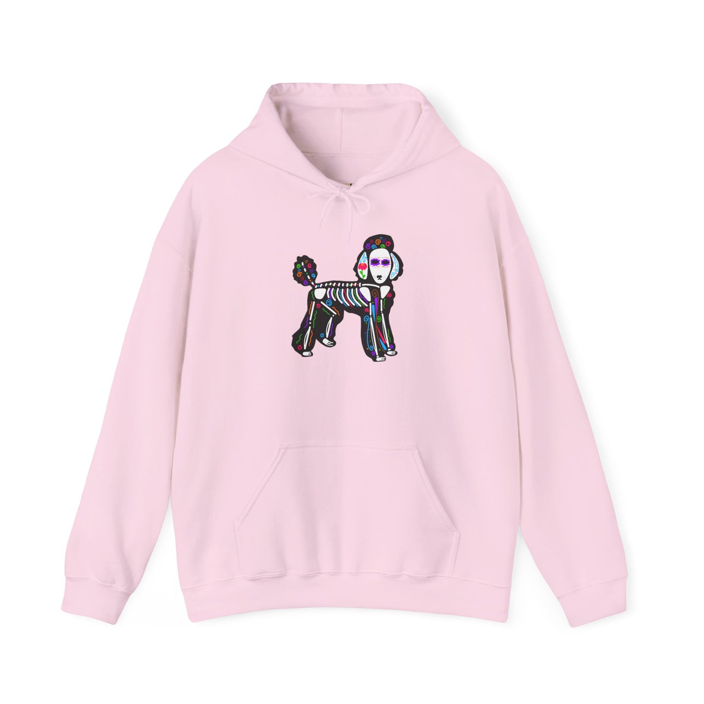 Dia de los Muertos Poodle Hooded Sweatshirt