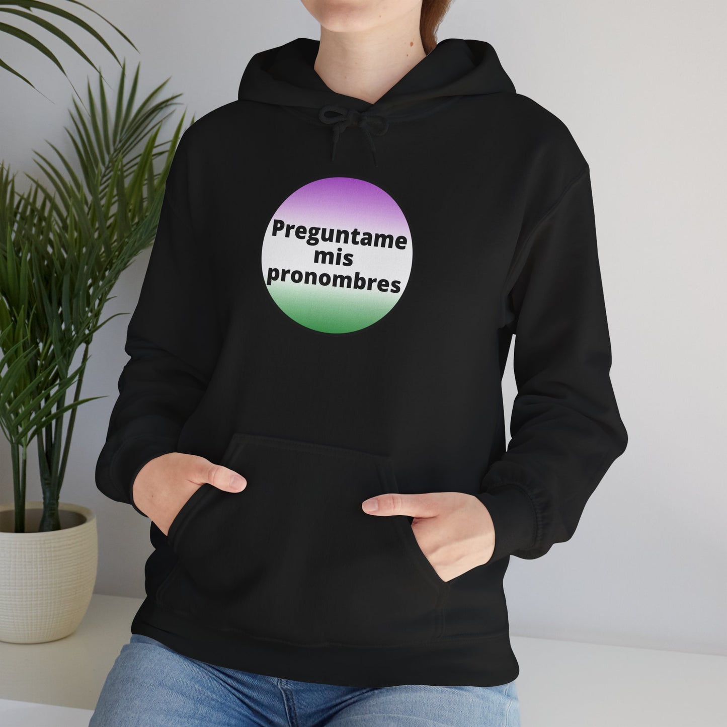 Preguntame mis Pronombres Gender Non-Conforming Hooded Sweatshirt