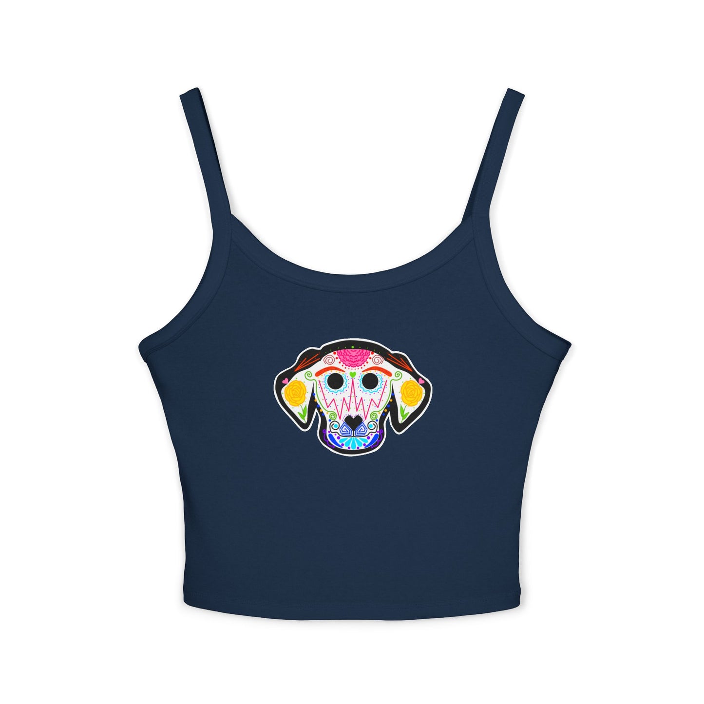 Dia de los Muertos Dog Spaghetti Strap Tank Top