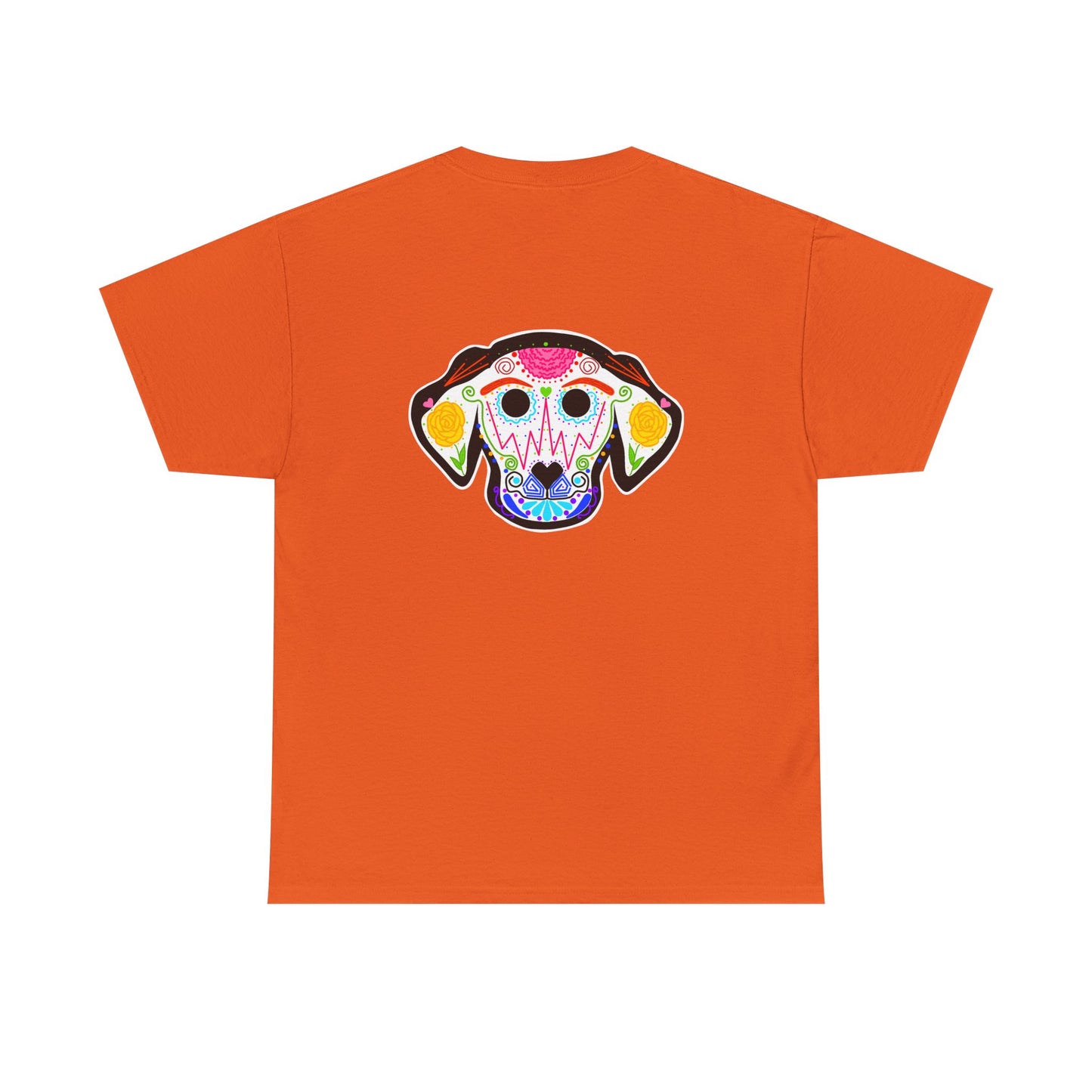 Dia de los Muertos Dog Head Unisex Heavy Cotton Tee