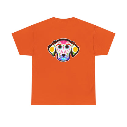 Dia de los Muertos Dog Head Unisex Heavy Cotton Tee