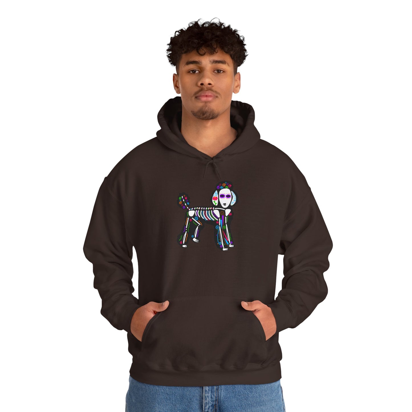 Dia de los Muertos Poodle Hooded Sweatshirt