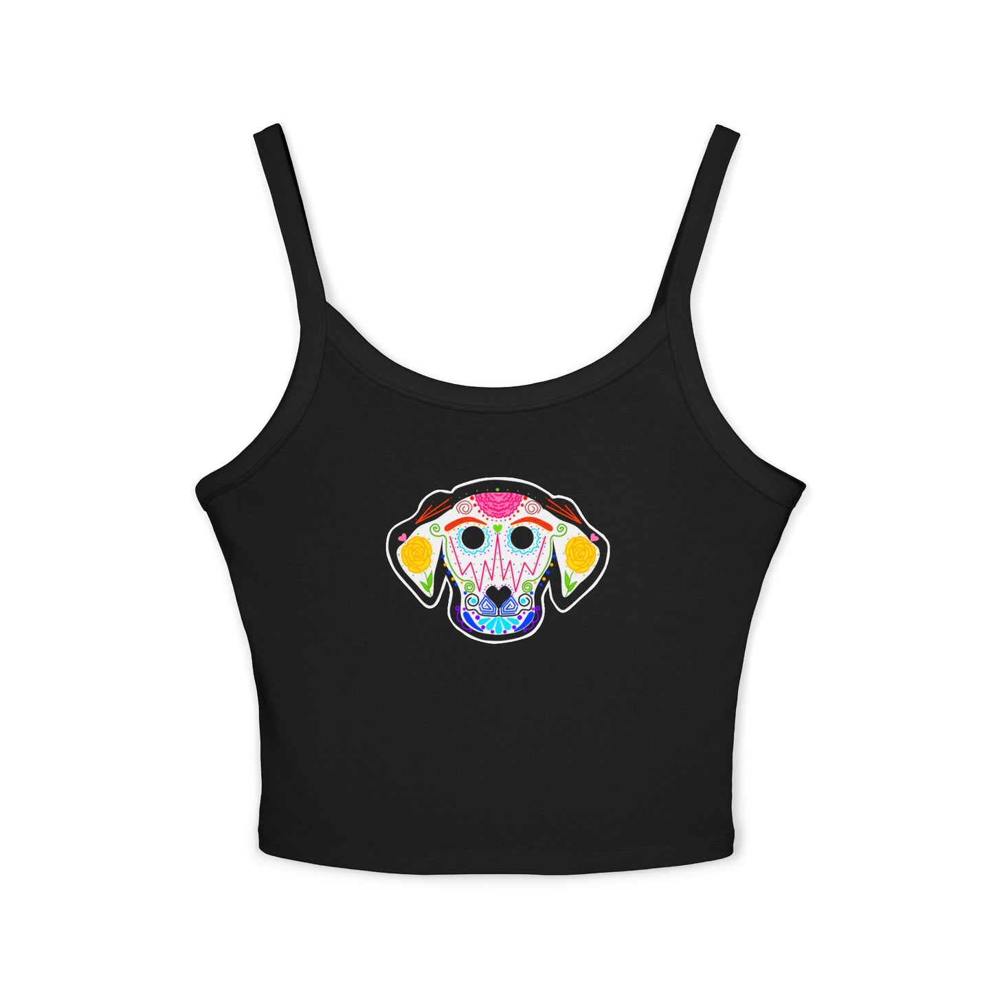 Dia de los Muertos Dog Spaghetti Strap Tank Top