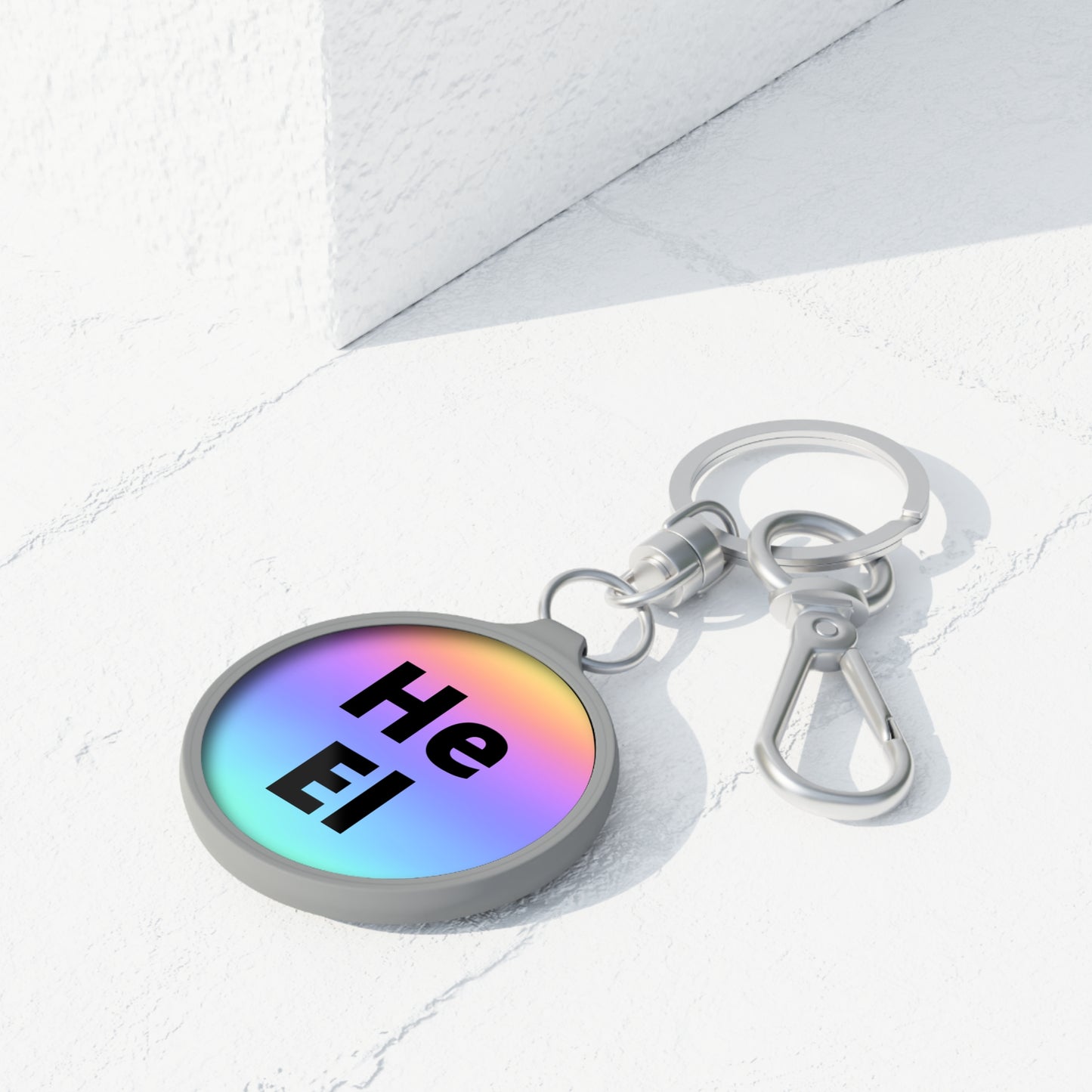 He/El Rainbow Keyring Tag