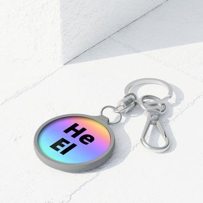 He/El Rainbow Keyring Tag