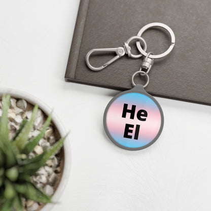 He/El Trans Keyring Tag