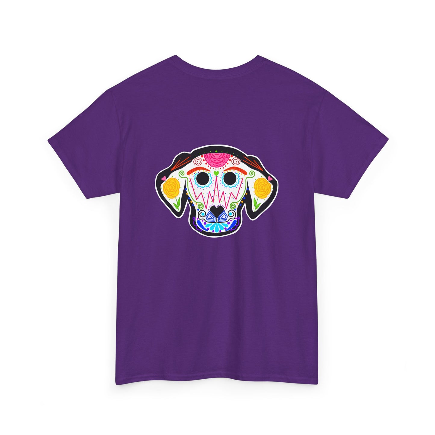 Dia de los Muertos Dog Head Unisex Heavy Cotton Tee