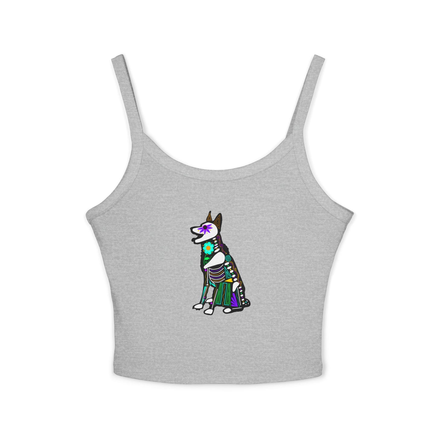 Dia de los Muertos German Shepard Spaghetti Strap Tank Top