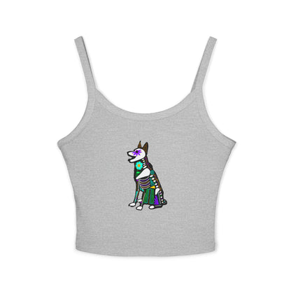 Dia de los Muertos German Shepard Spaghetti Strap Tank Top