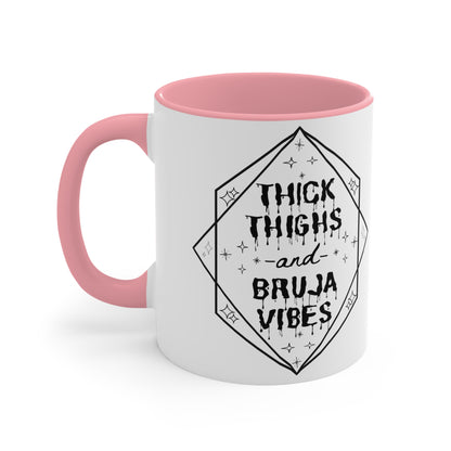 Thick Thighs Bruja Vibes Accent Mugs