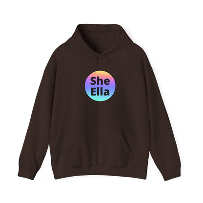 She / Ella  Rainbow Hooded Sweatshirt