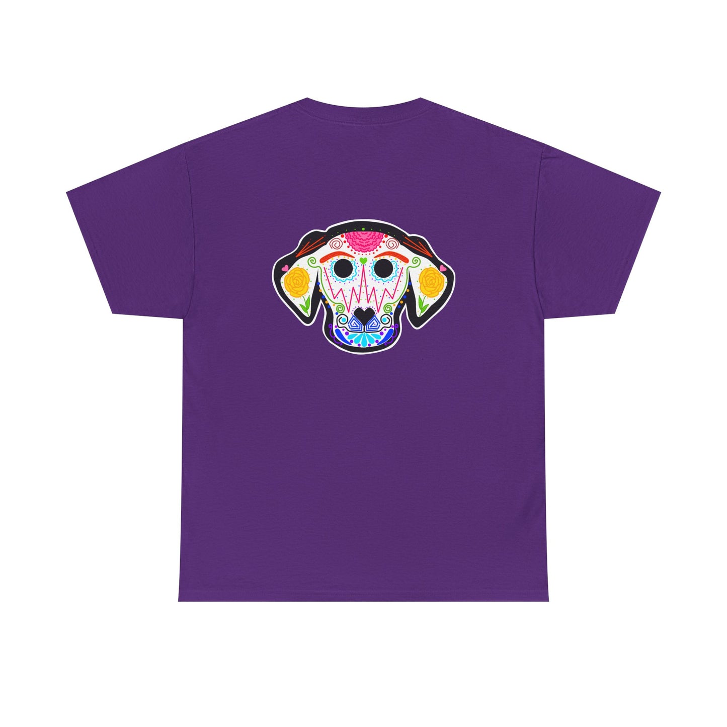 Dia de los Muertos Dog Head Unisex Heavy Cotton Tee