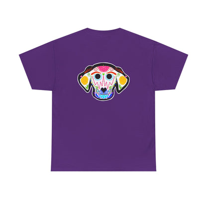 Dia de los Muertos Dog Head Unisex Heavy Cotton Tee