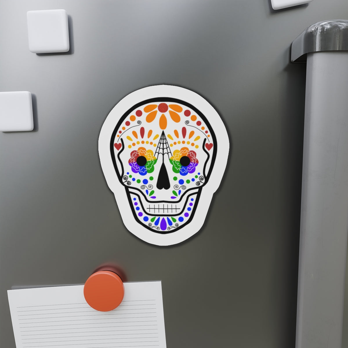 Queer Sugar Skull Die-Cut Magnet