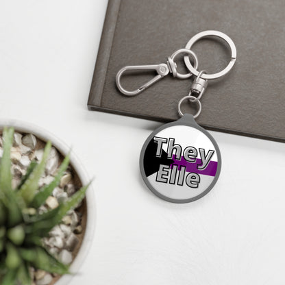 They/Elle Demi Keyring Tag
