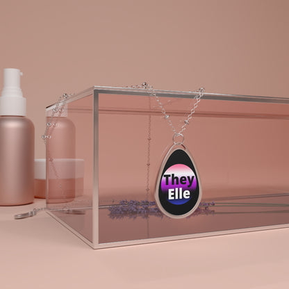 They / Elle Genderfluid Oval Necklace