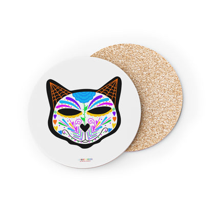 Dia de los Muertos Cat Head Coasters