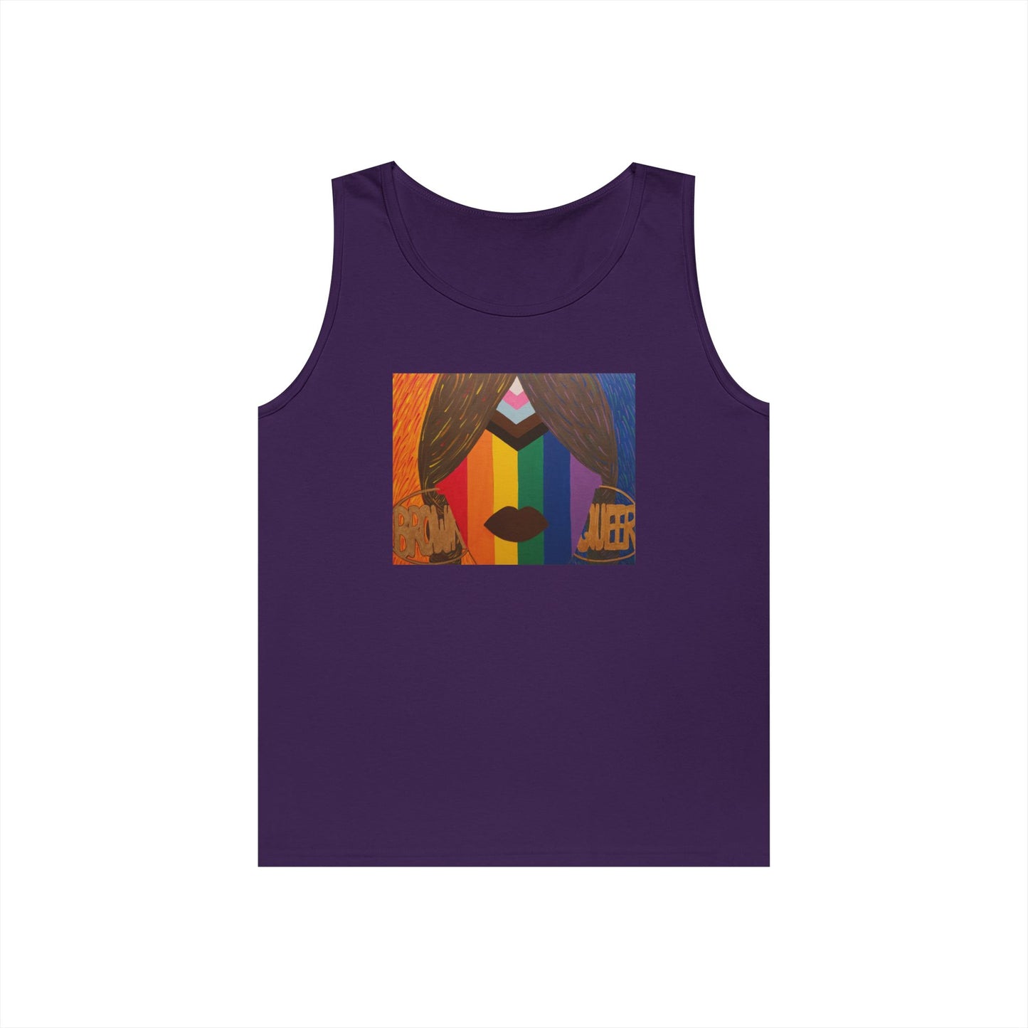 Brown and Queer Heavy Cotton Tank Top