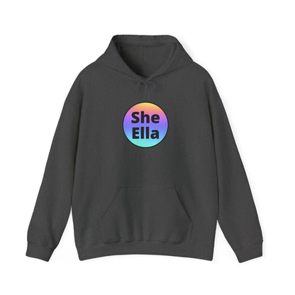 She / Ella  Rainbow Hooded Sweatshirt