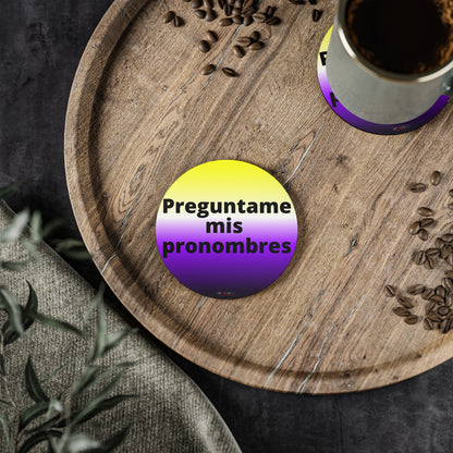Preguntame mis Pronombres NonBinary Coasters
