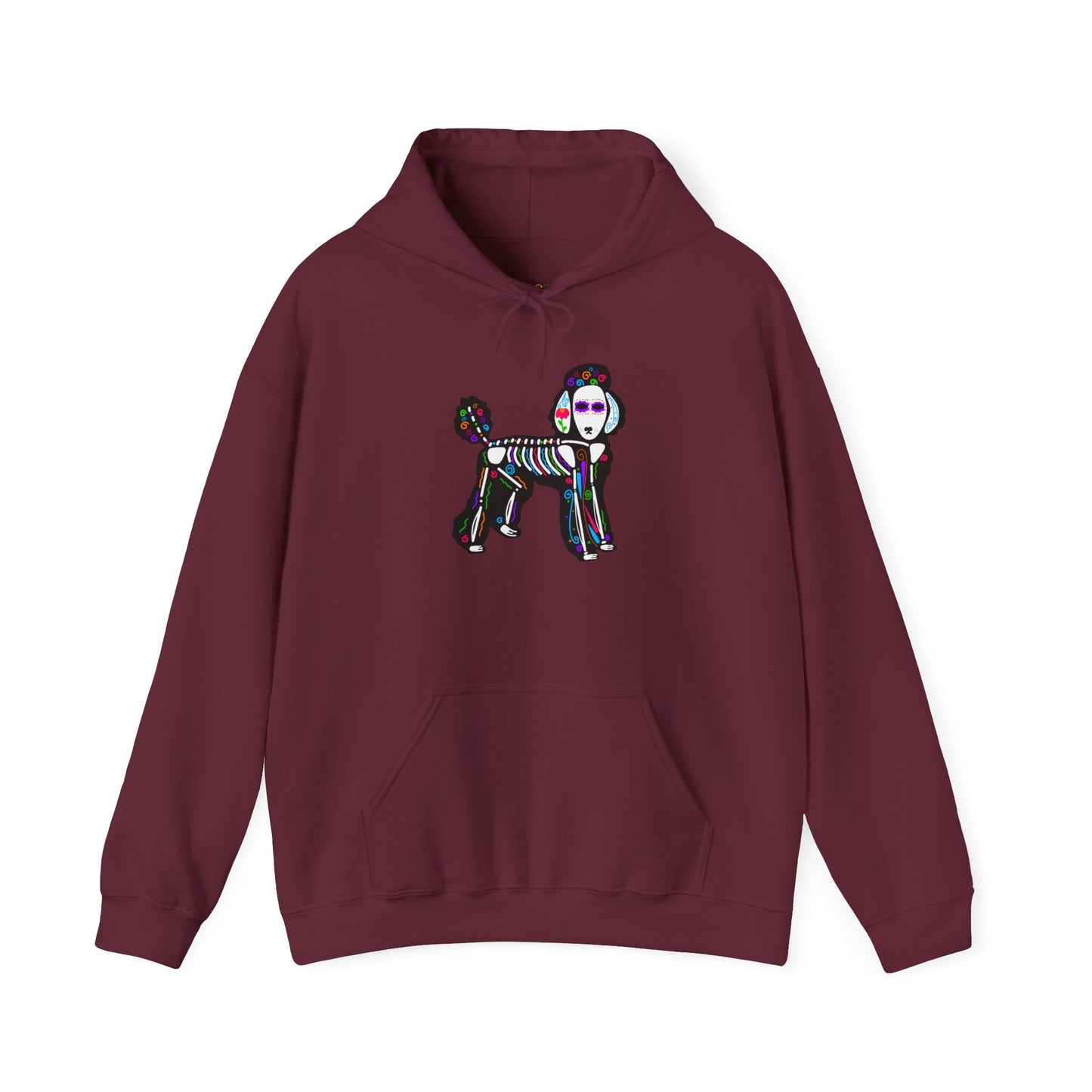 Dia de los Muertos Poodle Hooded Sweatshirt