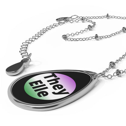 They / Elle Gender NonConforming Oval Necklace