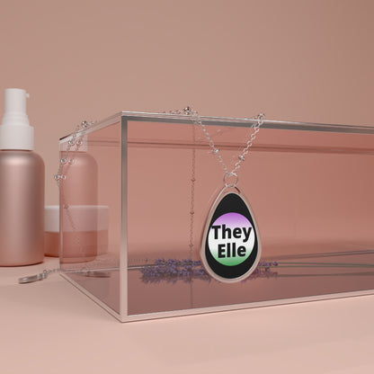 They / Elle Gender NonConforming Oval Necklace