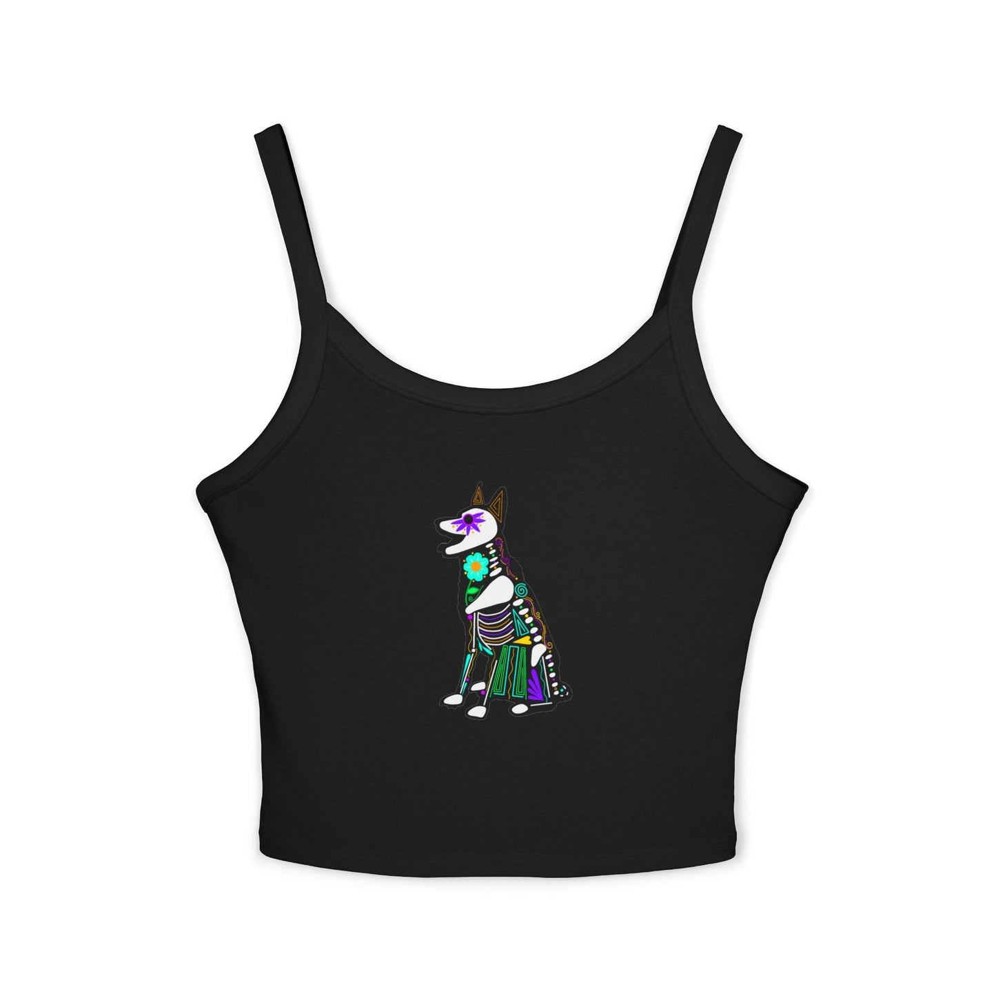 Dia de los Muertos German Shepard Spaghetti Strap Tank Top