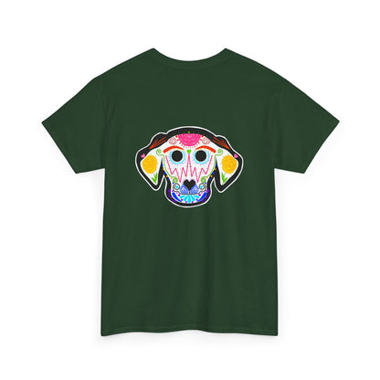 Dia de los Muertos Dog Head Unisex Heavy Cotton Tee